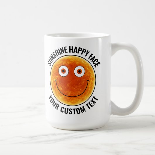 Sunhine Happy Face Personalized Custom Large Mug Koffiemok (Rechts)