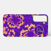 Sunkast Floral Paars Fuchsia Custom Samsung Galaxy Hoesje (Achterkant horizontaal)