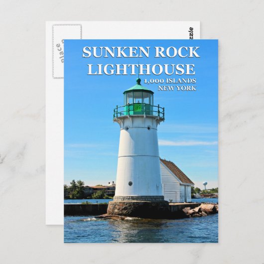 Sunken Rock Lighthouse, New York Briefkaart (Voorkant / Achterkant)