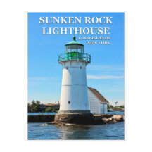 Sunken Rock Lighthouse, New York Briefkaart