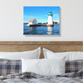 Sunken Rock Lighthouse, New York Canvas Afdruk (Insitu (Slaapkamer))