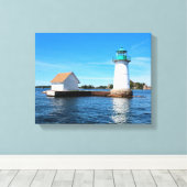 Sunken Rock Lighthouse, New York Canvas Afdruk (Insitu (Houten vloer))