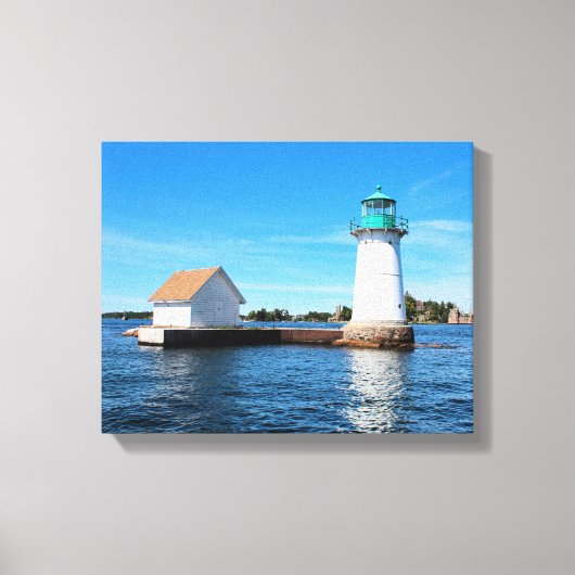Sunken Rock Lighthouse, New York Canvas Afdruk (Voorkant)