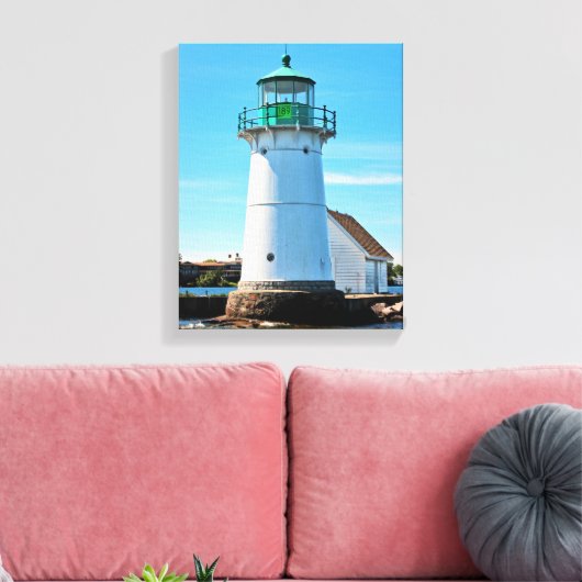 Sunken Rock Lighthouse, New York Canvas Print (Insitu (Woonkamer))