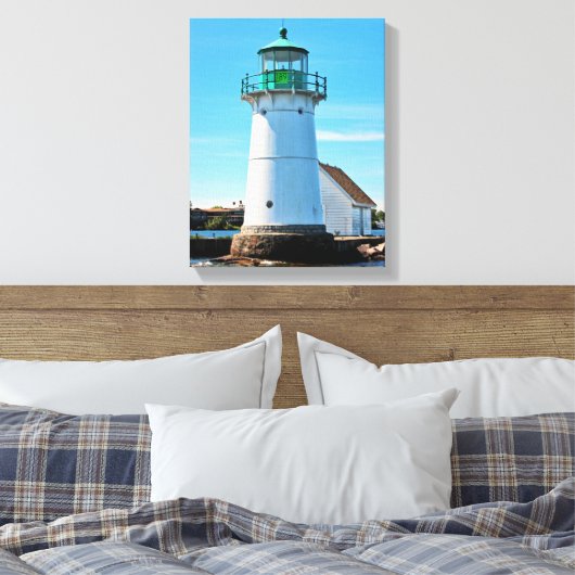 Sunken Rock Lighthouse, New York Canvas Print (Insitu (Slaapkamer))