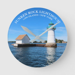 Sunken Rock Lighthouse, New York Clock Ronde Klok