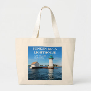 Sunken Rock Lighthouse, New York Grote Tote Bag