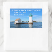 Sunken Rock Lighthouse, New York Rechthoekige Sticker (Tas)