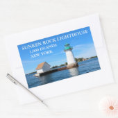 Sunken Rock Lighthouse, New York Rechthoekige Sticker (Envelop)