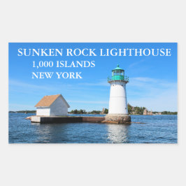 Sunken Rock Lighthouse, New York Rechthoekige Sticker