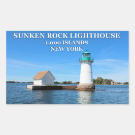Sunken Rock Lighthouse, New York Rechthoekige Sticker