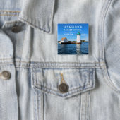 Sunken Rock Lighthouse, New York Vierkante Button 5,1 Cm (In situ)