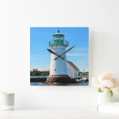 Sunken Rock Lighthouse, New York Wall Clock Vierkante Klok (Huis)