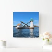 Sunken Rock Lighthouse, New York Wall Clock Vierkante Klok (Huis)