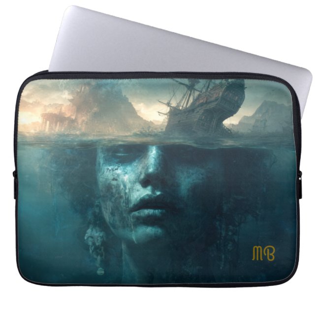 Sunken Secrets Mythic Ocean Depths Art Laptop Sleeve (Voorkant)