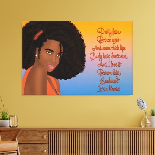 Sunkissed Beauty met gedicht Canvas Afdruk (Insitu (Woonkamer))