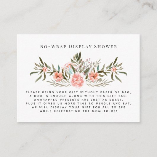 Sunkissed Floral | Geen wrap display douche invoeg Informatiekaartje (Voorkant)