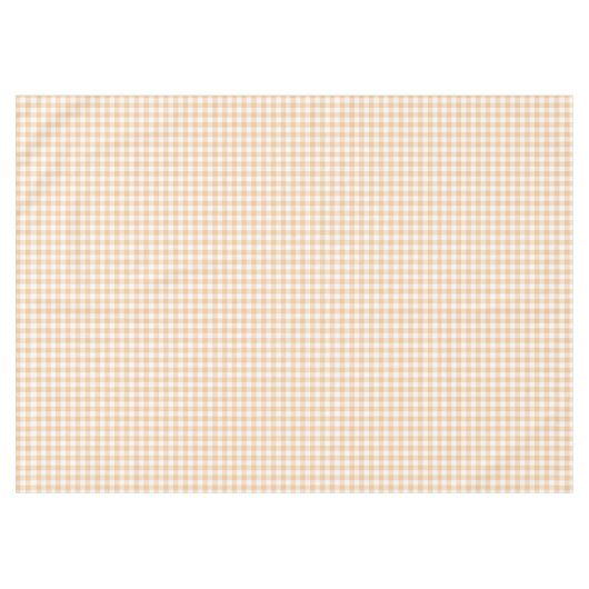 Sunkissed Pumpkin | Licht Sinaasappel Gingham Tafelkleed (Voorkant (Horizontaal))