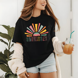 Sunkissed Retro Sun Zomer Strand Vakantie Tri-Blend Shirt