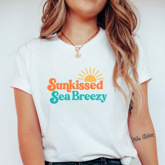 Sunkissed Sea Breezy; Retro Surf-Inspired  Summer  T-shirt
