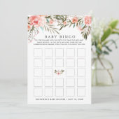 Sunkissed Summer Floral Baby shower Bingo Kaart (Staand voorkant)