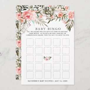 Sunkissed Summer Floral Baby shower Bingo Kaart