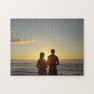 Sunlight Afbeelding Shot Couple on Beach Legpuzzel