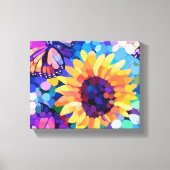 Sunlight & Butterflies Sunflower Canvas Art Afdruk (Voorkant)