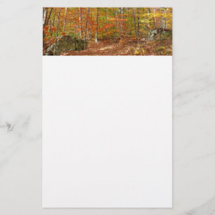 Sunlight Dapapped Herfst Trail at Laurel Hill Park Briefpapier