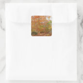 Sunlight Dapapped Herfst Trail at Laurel Hill Park Vierkante Sticker (Tas)