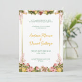 Sunlight & Greenery Wedding Invite Kaart (Staand voorkant)
