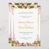 Sunlight & Greenery Wedding Invite Kaart (Voorkant / Achterkant)