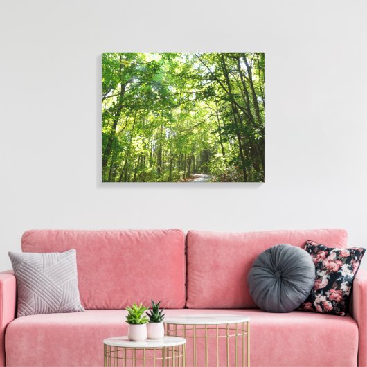 Sunlight on Wooded Path in Centennial Park Canvas Afdruk (Insitu (Woonkamer))