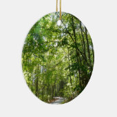 Sunlight on Wooded Path in Centennial Park Keramisch Ornament (Rechts)