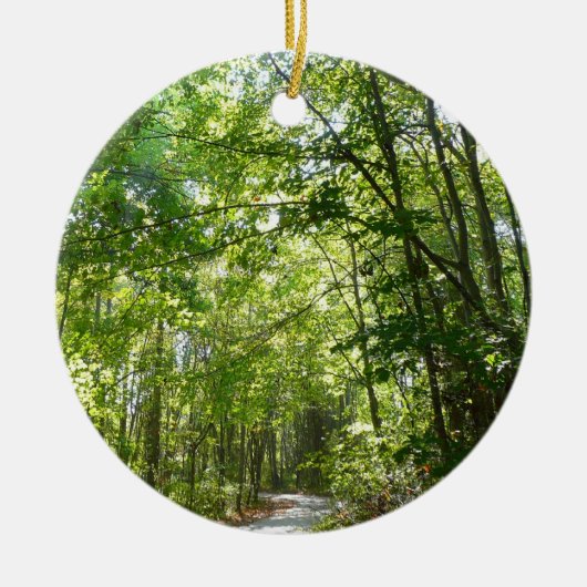 Sunlight on Wooded Path in Centennial Park Keramisch Ornament (Voorkant)