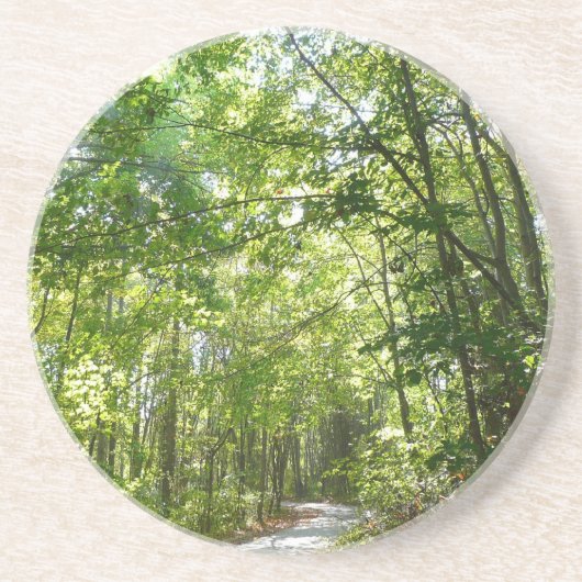 Sunlight on Wooded Path in Centennial Park Zandsteen Onderzetter (Voorkant)