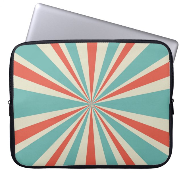 Sunlight retro horizontal background. Pale red and Laptop Sleeve (Voorkant)
