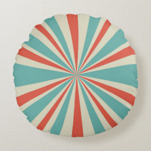 Sunlight retro horizontal background. Pale red and Rond Kussen