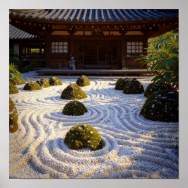 Sunlight & Shadows - Raked Gravel Zen Garden Poster