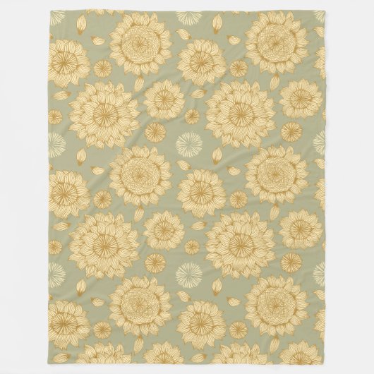 Sunlight Stillness II in gedempte olijf Fleece Deken (Voorkant)