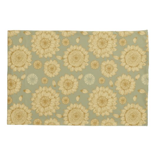 Sunlight Stillness II in gedempte olijf Kussensloop (Achterkant)