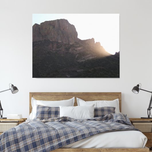 Sunlight Streaming over Casa Grande, BBNP, Texas Canvas Afdruk (Insitu (Slaapkamer))