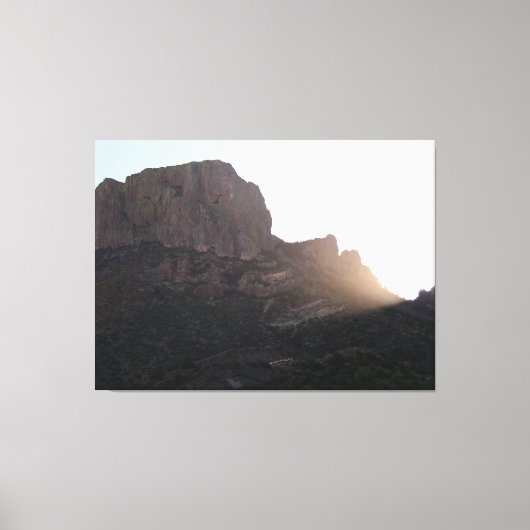 Sunlight Streaming over Casa Grande, BBNP, Texas Canvas Afdruk (Voorkant)