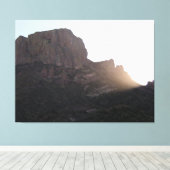 Sunlight Streaming over Casa Grande, BBNP, Texas Canvas Afdruk (Insitu (Houten vloer))