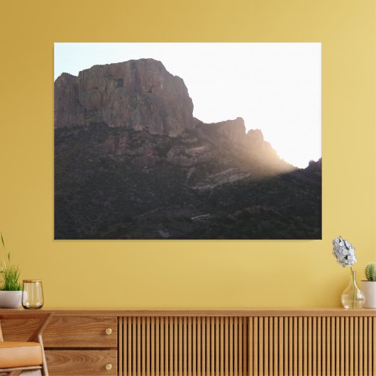 Sunlight Streaming over Casa Grande, BBNP, Texas Canvas Afdruk (Insitu (Woonkamer))