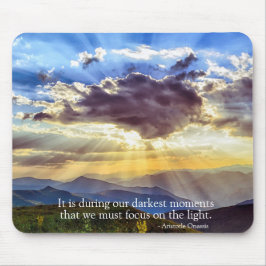 Sunlight Streaming Thru Clouds Inspirerend Quote Muismat