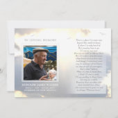 Sunlight Streams & Clouds Hartelijk dank Foto Memo Aankondiging (Achterkant)