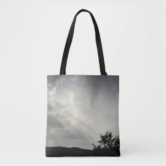 Sunlight Through Clouds Black White Evening Sky Tote Bag (Voorkant)
