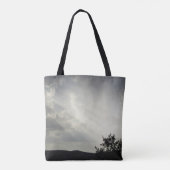 Sunlight Through Clouds Black White Evening Sky Tote Bag (Achterkant)