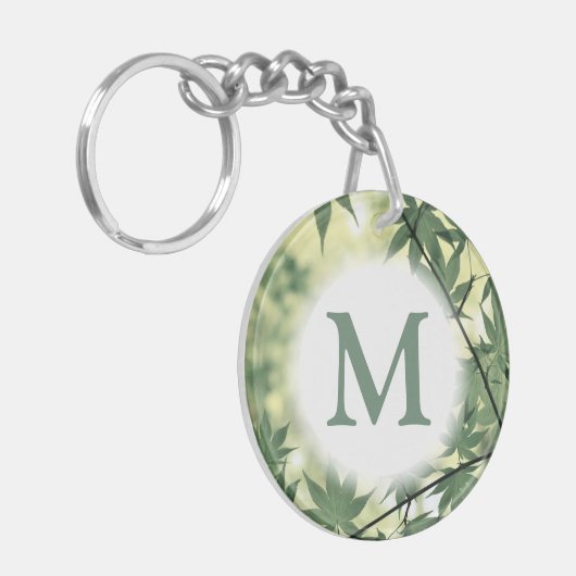 Sunlight Through Maple Leaves Monogram Sleutelhanger (Voorkant Links)